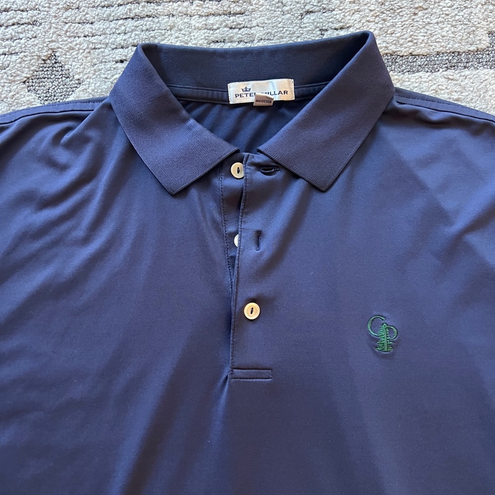 Peter Millar Navy Blue Solid Performance Jersey G… - image 2
